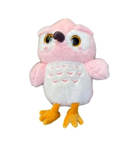Sevimli Oturabilen Uyku Arkadaşım Baykuş 30 Cm Peluş Oyuncak (Pembe)