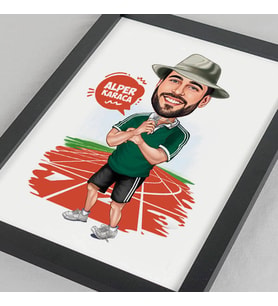 Kişiye Özel Sporcu Karizmatik Erkek Karikatürlü Resim Çerçevesi