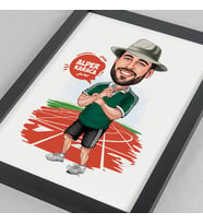 Kişiye Özel Sporcu Karizmatik Erkek Karikatürlü Resim Çerçevesi