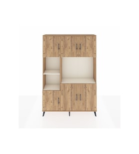 Arges Dolap 9 Raflı 6 Kapaklı 132x30x195 Çam-Çam/Aytaşı