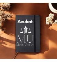 Avukatlara Özel İsim Yazılı Tasarımlı Defter (Siyah)