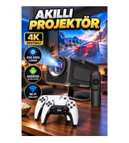 Android 11 Akıllı Projektör – Full HD 1080P, 450 ANSI Lümen, 4K Destekli, WiFi 6 ve Bluetooth 5.4