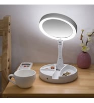 Monozone 10x Katlanabilir Makyaj Aynası Çift Taraflı Usb Vanity Led Işıklı Büyüteçli Ayna Make Up