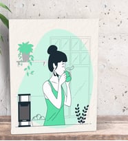 BK Gift Coffee Tasarımlı Dekoratif Mini Kanvas Tablo 15x20cm-30