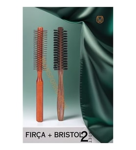 Fön ve Tarama Fırçası Ahşap 2 li SET