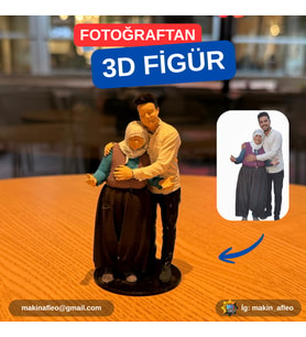 MakinaFleo Kişiye Özel 3D Ana & Evladı Figür (25cm)