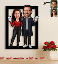 BK Gift Kişiye Özel Sevgili Karikatürlü 3D Ahşap Tablo -6, Fotoğraftan Karikatür, Sevgililer Günü Hediyesi, Ev Hediyesi