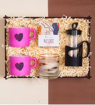 Premium Kahve Keyfi Hediye Kutusu  French Press, Kupa, Mum, Kahve