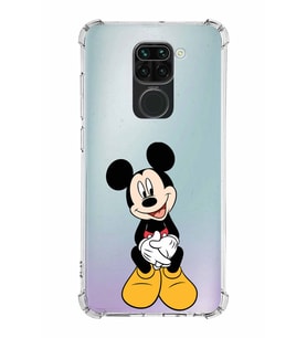Xiaomi Redmi Note 9 Köşe Korumalı Antişok Kapak Mickey Mouse Tasarımlı Şeffaf  Kılıf