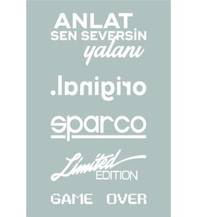 Oto Arka Cam Sticker Model 24 Beyaz Renk 15*30 Cm