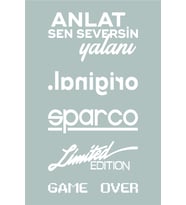 Oto Arka Cam Sticker Model 24 Beyaz Renk 15*30 Cm