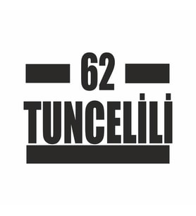 62 Tuncelili Araba Sticker siyah 16x9 CM (Siyah)