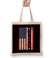Swimming Swim Swimmer Athlete US American Flag Water Sports Bez Çanta Uzun Saplı