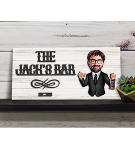 BK Gift Kişiye Özel Karikatürlü Kabartma Tasarım Antik Beyaz Ahşap Bar Tabelası, Home Bar Tabela, Rustik Ev Dekorasyonu, Duvar Dekoru-8