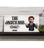 BK Gift Kişiye Özel Karikatürlü Kabartma Tasarım Antik Beyaz Ahşap Bar Tabelası, Home Bar Tabela, Rustik Ev Dekorasyonu, Duvar Dekoru-8