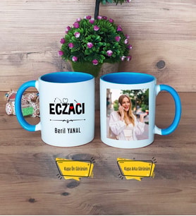 Eczacı Kupa Bardak Mavi Fotoğraflı Eczacılık Günü Hediyesi