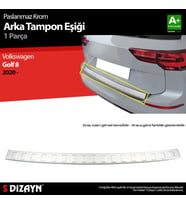 S-Dizayn VW Golf 8 SW Krom Arka Tampon Eşiği 2020 Üzeri