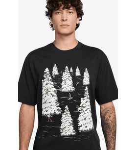Nike Jordan Brooklyn Holiday Crew Mens Black Tee Grafik Baskılı Pamuklu Erkek Tişört Siyah