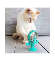 Vantuzlu Zilli İnteraktif Dönebilen Mama Kaplı Renkli Eğlenceli Eğitici Kedi Oyuncağı (5343)