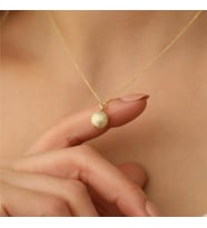 925 Ayar Gümüş Kumlu Top Kolye (Gold)