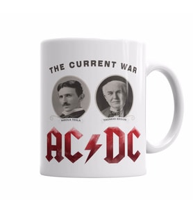 AC DC Tesla Ve Edison Kupa Bardak Porselen