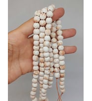 Kahverengi Pigmentli Mat Seramik Boncuk Dizi 8-9mm/30cm (54192)