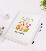 BK Gift Kişiye Özel Paskalya Bayramı Beyaz Defter ve Kalem Seti-1