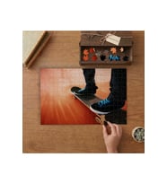 Kaykay Süren Ayaklar Tasarımı 240 parça Ahşap Puzzle Ahşap Kutuda MP00006