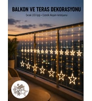 Yıldız Figürlü Perde Peri Led 3x3 Metre Dekoratif Işık Yeni Nesil