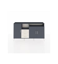 Arges Konsol 5 Raflı 3 Çekmeceli 3 Kapaklı 176x30x99 Antrasit-Antrasit/Aytaşı