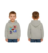 Unisex  Baskılı brawl stars Çocuk Swaetshirt Kapüşonlu 3 İplik Şardonlu (Gri)