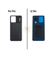Yapıştırıcı Poco X5 Siyah Yapıştırıcı Arka Pil Kapağı Batarya Kapağı + Yapıştırıcı ve Vida Seti