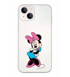 Apple iPhone 13 Uyumlu Kapak Minnie Mouse Tasarımlı Şeffaf Silikon Kılıf