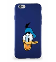 Apple iPhone 6S Soft Premier Kapak Donald Duck-A Tasarımlı Silikon Kılıf - Lacivert (Şeffaf)