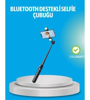 Bluetooth Işıklı Uzaktan Kumandalı Selfie Çubuğu - 130 Cm Yükseklik