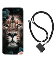 Xiaomi Redmi 12C Kılıf Resimli Boyun Askılı İpli Desenli Silikon Leon Flowers 1333