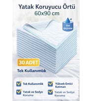 Yatak Koruyucu Örtü 60x90 cm 30 Adet Tek Kullanımlık Sıvı Geçirmez Hasta Altı Bezi
