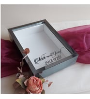 Füme Pleksi Kaplı  25x35 Cm Fotoğraf Bölümsüz İsimli Ledsiz Gül Saklama Kutusu! Anı Çerçevesi!