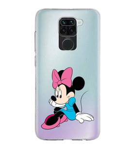 Xiaomi Redmi Note 9 Uyumlu Kapak Minnie Mouse Tasarımlı Şeffaf Silikon Kılıf