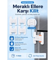 Çift Butonlu Buzdolabı Çocuk Dolap ve Çekmece Güvenlik Kilidi 4 Adet