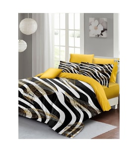 Çift Kişilik Nevresim Takımı Sık Dokuma Pamuk Saten 3d Özel Tasarım Zebra Feather