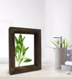 BK Gift Banyo Dekoratif Doğal Masif Ahşap Çerçeve 15x20cm-16 (Beyaz)