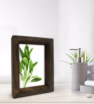 BK Gift Banyo Dekoratif Doğal Masif Ahşap Çerçeve 15x20cm-16 (Beyaz)
