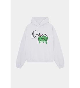 Emoji Siyah Hoodie - Oversize Streetwear Pamuklu Sweatshirt (Beyaz)