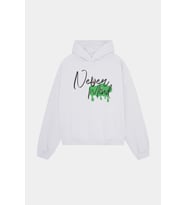 Emoji Siyah Hoodie - Oversize Streetwear Pamuklu Sweatshirt (Beyaz)