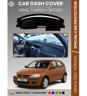 Opel CORSA C (2000-2006) Torpido Örtüsü Ön Göğüs Halı Torpido Koruma Birebir Uyum Kaymaz Özel Kesim