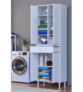 Eliusta Nexa Modüler Dolap  65 Cm Banyo/Mutfak Dolabı Extra Kullanım Alanlı 65x173x32,5 cm Beyaz Dolap