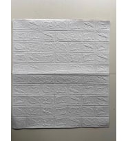 3D Beyaz Tuğla Panel 77x70 cm Kendinden Yapışkanlı Yastık Panel Duvar Paneli