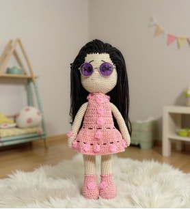 Çocuklar İçin El Yapımı Kız Bebek Amigurumi Oyuncak
