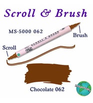 Zig Scroll & Brush Çift Çizgi ve Fırça Uçlu Kaligrafi ve Gölgeleme Kalemi 062 Chocolate 